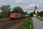 185 057 mit einem KLV Richtung Nürnberg am 23.06.2012 unterwegs bei Hausbach.