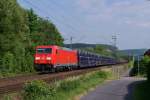 185 362-1 mit eingem gemischten Güterzug in Bonn-Limperich am 02.06.2012
