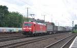 185 309 mit Ambrogio KLV in Richtung Köln-Ehrenfeld.Aufgenommen am 11.7.2012 in Köln-West