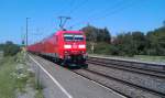185 186 DB Schenker durchfährt am 24.07.2012 den Haltepunkt Gundelsdorf.