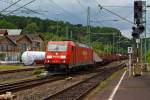 185 287-0 der DB Schenker Rail zieht einen gem.