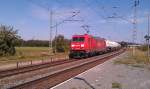 185 226 mit gemischten Güterzug am 15.08.2012 in Gundelsdorf.