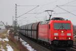 185 203-7 DB Schenker Rail bei Staffelstein am 28.02.2013.