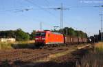 185 187-2 DB Schenker Rail Deutschland AG mit einem gemischtem Güterzug aus Seddin in Satzkorn und fuhr in Richtung Priort weiter.