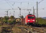 185 294-6 mit einem gemischten Güterzug bei Breitengüßbach (28.09.2013)