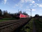DB Schenker Rail 185 310-0 mit KLV am 17.01.14 bei Hanau West 
