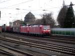DB Schenker Rail 185 097-3 + 185 xxx-x in Mainz Bischofsheim Rbf am 20.02.14