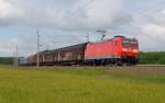 185 161 zog am 15.05.14 einen gemischten Güterzug durch Burgkemnitz Richtung Wittenberg.
