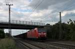 Am Abend des 28.05.2014 fuhr 185 101-3 mit einem kurzem Tonerdezug aus Limburg (Lahn) nach Italien durch Müllheim (Baden).