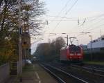 Ein Nachschuss von der 185 063-5 DB fährt als Lokzug aus Aachen-West nach Neuss und fährt durch Kohlscheid und fährt in Richtung Herzogenrath,Neuss.