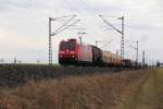 185 053-6 DB Schenker Rail bei Reundorf am 05.03.2015.