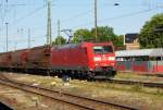 Am 04 .06.2015 kam die 185 169-0 von der DB aus Richtung Magdeburg nach Stendal und fuhr weiter in Richtung Wittenberge .