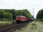 DB Schenker Rail 185 211-0 und 185 xxx-x mit gemischten Güterzug am 06.06.15 bei Mainz Bischofsheim