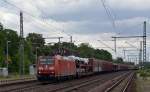185 051 zog einen Zug der VW Autologistik von Zwickau kommend durch Niederndodeleben Richtung Braunschweig.