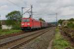 185 281-3 ist mit einen gemischten Güterzug in Richtung Süden am 23.09.15 in Haunetal unterwegs.