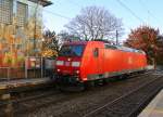 185 011-4 DB  kommt als Lokzug aus Aachen-West nach Stolberg-Hbf aus Richtung Aachen-West und fährt durch Aachen-Schanz in Richtung Aachen-Hbf,Stolberg-Hbf.
