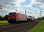 DB Cargo 185 283-9 am 04.05.16 bei Walluf mit einen gemischten Güterzug