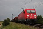 Am 13.05.2015 fuhr 185 208-6 mit einem gemischten Güterzug in Richtung Basel, als sie an Hügelheim vorbei fuhr.
