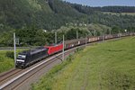 185 567 + 185 232 mit Güterzug in Bruck/Mur Übelstein am 23.06.2016.