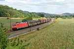 185 220-1 mit einem gemischten Güterzug bei Harrbach Richtung Gemünden(Main), 23.07.2015