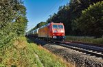 185 169-0 ist mit einen Kesselzug am 24.08.16 in Richtung Fulda unterwegs gesehen bei Burghaun.