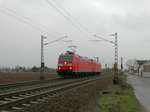 DB Cargo 185 105-4 und 185 xxx-x am 30.01.15 bei Ladenburg
