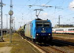 Am 15.03.2017 kam die 185 522-0 von der ITL aus Richtung Braunschweig nach Stendal und fuhr weiter in Richtung Magdeburg .
