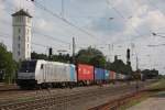 Railpool/TXL 185 671 am 31.5.13 mit einem Containerzug in Verden (Aller).