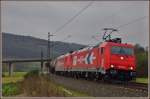 185 589-9 und 145 089-9 von HGK sind am 28.01.15 bei Hermannspiegel mit einen Kesselzug uterwegs.
