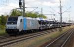 Am 04.05 .2015 kam die 185 680-6 von der  Rurtalbahn Cargo (Railpool) aus Richtung Brandenburg an der Havel nach Genthin und fuhr weiter nach  Magdeburg .