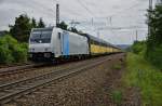 185 677-2 von RAILPOOL zieht am 10.06.15 einen ARS-Altmannzug in Richtung Süden abgelichtet bei Fulda.