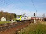 Die 185 550 mit einem KLV-Zug am 20.02.2016 unterwegs bei Andorf.