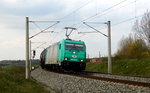 Am 14.04.2016 kam die 185 633-5 von der ITL aus Richtung Wittenberge und fuhr weiter in Richtung Stendal .