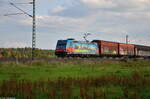 DB Cargo Werbelok 185 367-0  Günni  fährt mit ihrem gemischten Güterzug in Richtung Ansbach.
