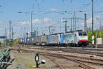 Doppeltraktion, mit den Loks 186 109-5 und 186 251-5 durchfahren den Badischen Bahnhof. Die Aufnahme stammt vom 29.04.2017.