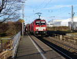 186 340-6 DB-Schenker kommt die Kohlscheider-Rampe hoch aus Richtung Neuss,Herzogenrath mit einem Schrottzug aus Köln-Kalk(D) nach Genk-Goederen(B) und fährt durch Kohlscheid in Richtung