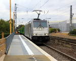 186 291-1 von Lineas/Railpool kommt die Kohlscheider-Rampe hoch aus Richtung Mönchengladbach,Herzogenrath mit einem schweren Holzzug aus Duisburg-Wedau(D) nach Kinkempois(B) und fährt durch