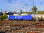 186 269-7 von Rhenus-Logistik  kommt mit einem Silozug aus Augsburg (D) nach Herentals(B) und kommt aus