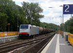 186 445-3 von Lineas/Railpool kommt als umleiter aus Richtung Aachen-Wes,Laurensberg,Richterich mit einem gemischten Güterzug aus Antwerpen-Noord(B) nach Köln-Gremberg(D) und fährt durch Kohlscheid in Richtung Herzogenrath,Mönchengladbach. 
Aufgenommen von Bahnsteig 2 in Kohlscheid. 
Bei Sommerwetter am Mittag vom 21.6.2019. 