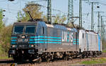 Die BR 186 Einfahrt in den Güterbahnhof Porz-Gremberghoven. Aufgenommen am 14.4.2019.