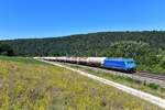 186 942 mit einem Gaskesselzug am 24.07.2019 bei Obereichstätt.