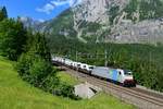 186 107 mit einem Autozug am 13.06.2017 bei Kandersteg.