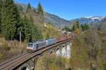 186 284 + 186 143 mit GAG 44121 am 02.11.2014 bei Bad Hofgastein.