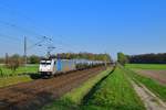 186 433 mit einem Kesselzug am 16.04.2019 bei Woltorf.