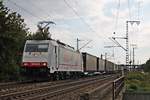 Mit dem  Jan de Rijk -KLV (Gallarate - Venlo) fuhr am 04.09.2018 die Maquarie/XRAIL/TXL 186 905 XR bei Müllheim (Baden) über die KBS 703 durchs Rheintal in Richtung Freiburg (Breisgau).