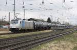 RPool 186 431-3 abfahrbereit mit KeWa in Anklam am 27.02.2020.