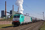 Lokomotive E 186 231 mit Kesselwagen am 15.04.2020 in Bottrop.