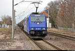 Kesselzug mit 186 269-7 der Rhenus Rail Logistics GmbH (RRL), vermietet an Crossrail Benelux NV, durchfährt den Hp Zerbst/Anhalt auf der Bahnstrecke Trebnitz–Leipzig (KBS 254) Richtung Rodleben.
Aufgenommen am Ende des Bahnsteigs 2.
[13.2.2020 | 12:21 Uhr]