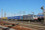 Lok 186 453-7 durchfährt den badischen Bahnhof. Die Aufnahme stammt vom 21.02.2020.