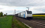 186 438 der Railpool führte am 25.04.20 einen Schiebewandwagen-Zug für die CFL Cargo durch Rodleben Richtung Roßlau.